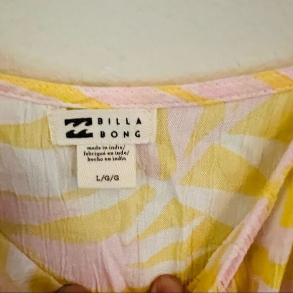 Billabong women's Yellow/White Morning Light Halter Top Size Large NWT - Picture 8 of 9
